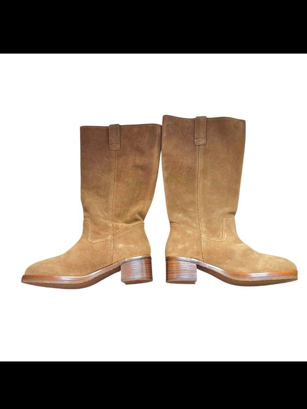 Frye CAMRYN Tall Pull On Suede Block Heel Boots Sz. 9M Ladies. Slouch Western - Picture 5 of 14